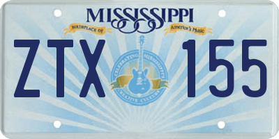MS license plate ZTX155