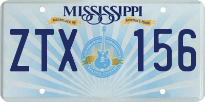 MS license plate ZTX156