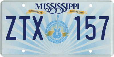 MS license plate ZTX157