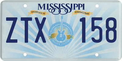 MS license plate ZTX158