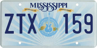 MS license plate ZTX159