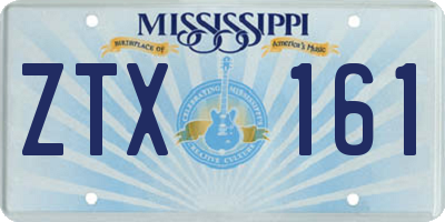 MS license plate ZTX161