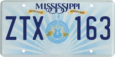 MS license plate ZTX163