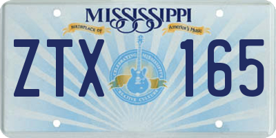 MS license plate ZTX165