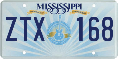 MS license plate ZTX168