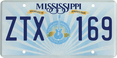 MS license plate ZTX169