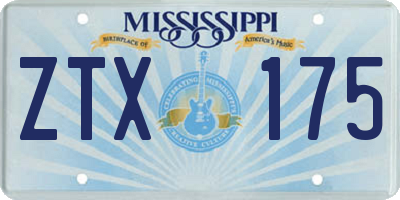 MS license plate ZTX175