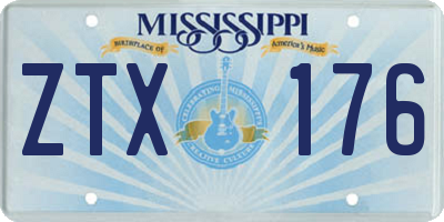 MS license plate ZTX176