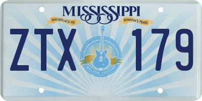 MS license plate ZTX179