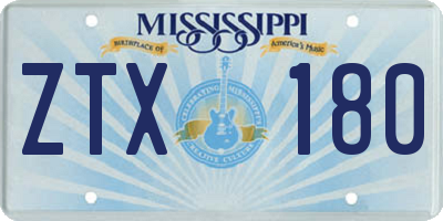 MS license plate ZTX180