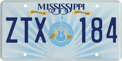 MS license plate ZTX184