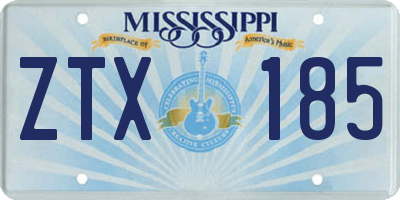 MS license plate ZTX185