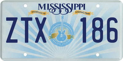 MS license plate ZTX186