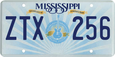 MS license plate ZTX256
