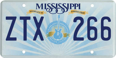 MS license plate ZTX266