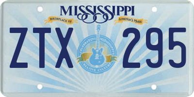 MS license plate ZTX295