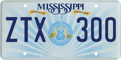 MS license plate ZTX300
