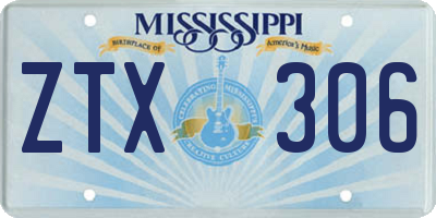 MS license plate ZTX306