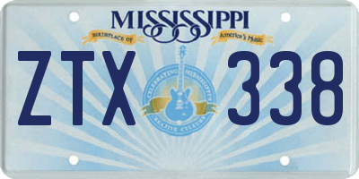 MS license plate ZTX338