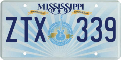 MS license plate ZTX339