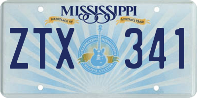 MS license plate ZTX341