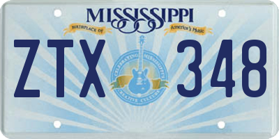 MS license plate ZTX348