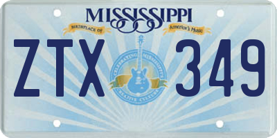 MS license plate ZTX349