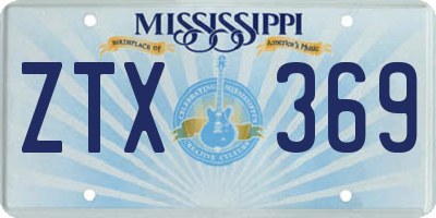MS license plate ZTX369