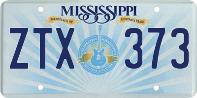 MS license plate ZTX373