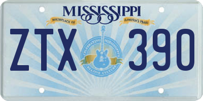 MS license plate ZTX390