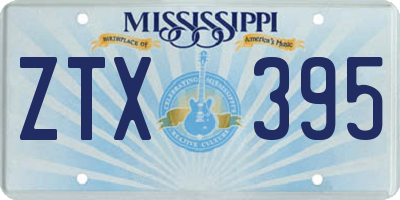 MS license plate ZTX395