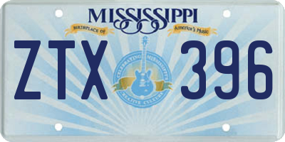 MS license plate ZTX396