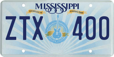 MS license plate ZTX400