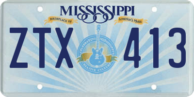 MS license plate ZTX413