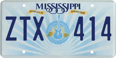MS license plate ZTX414