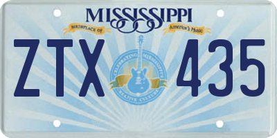 MS license plate ZTX435