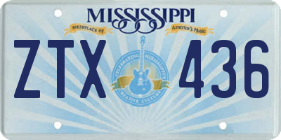 MS license plate ZTX436