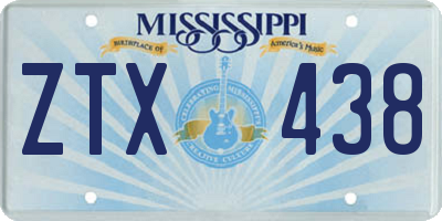 MS license plate ZTX438