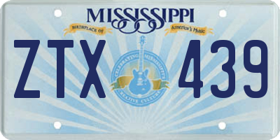 MS license plate ZTX439