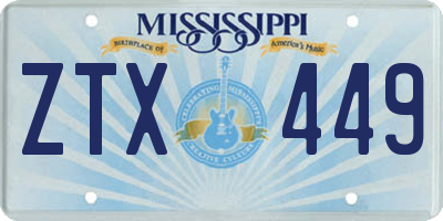 MS license plate ZTX449
