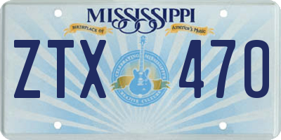 MS license plate ZTX470