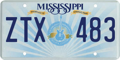 MS license plate ZTX483