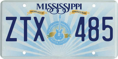 MS license plate ZTX485