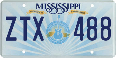 MS license plate ZTX488