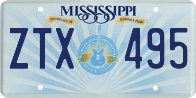 MS license plate ZTX495