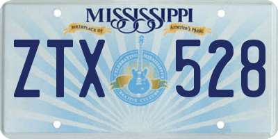 MS license plate ZTX528