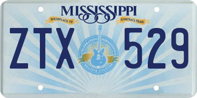 MS license plate ZTX529