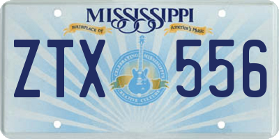 MS license plate ZTX556