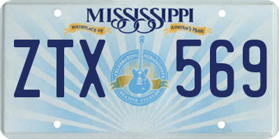 MS license plate ZTX569