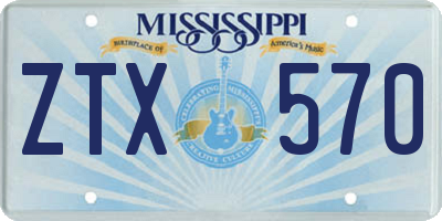 MS license plate ZTX570